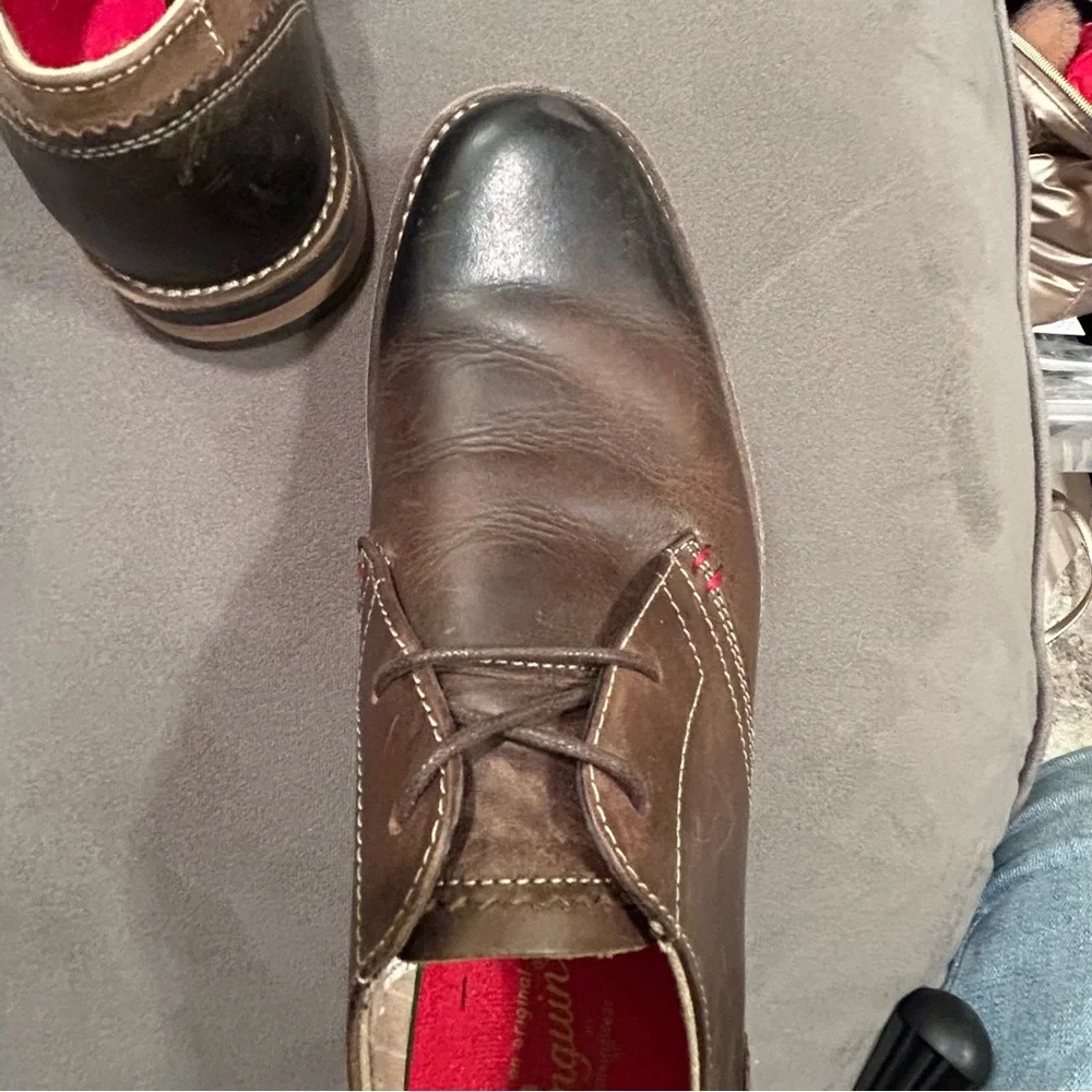 Original Penguin Mens Wade OP100197 Brown Leather Oxford Dress Shoes Size 9.5